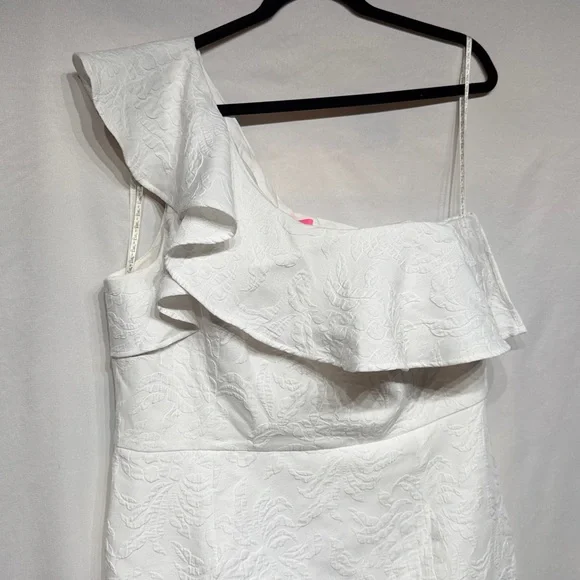 Lilly Pulitzer Kipton Romper Resort White Pineapple Pucker Jacquard NEW Size 16 - Picture 7 of 13